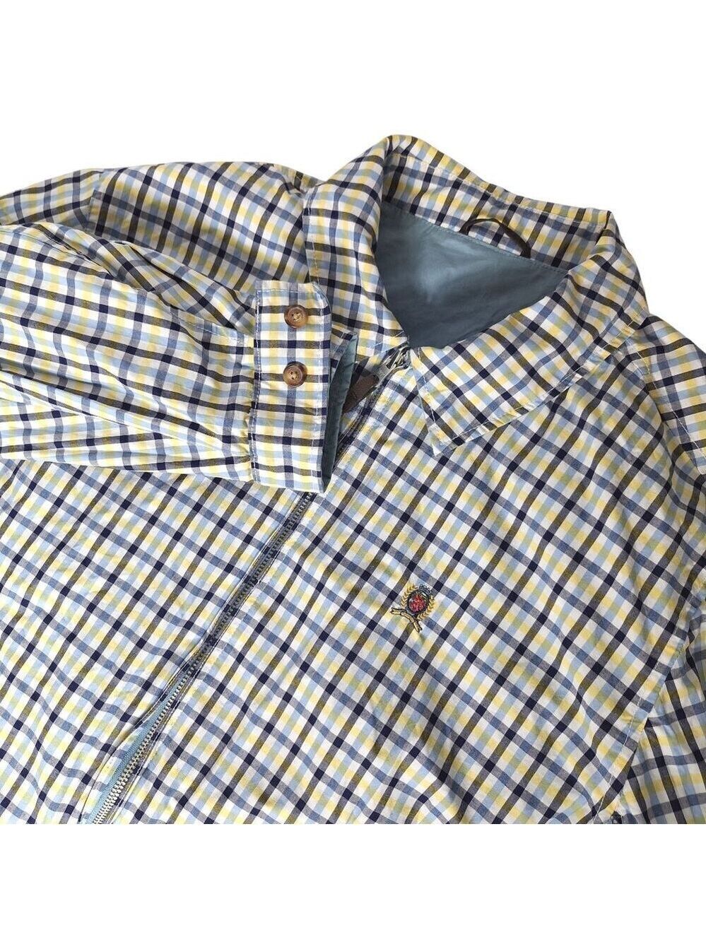 Tommy Hilfiger Windbreaker Jacket Blue Plaid Reversible XL
